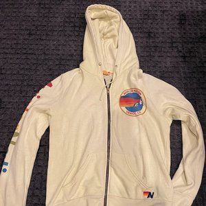 Neon Yellow Aviator Nation Zip Up Hoodie Size M! Super Comfy and a great gift!